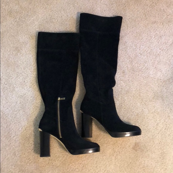 Michael Kors Black Knee High Heeled Boots - Picture 1 of 4